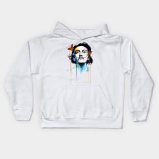 Salvador Dali in the land of Butterflies Kids Hoodie